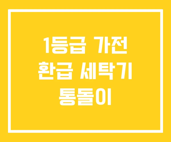 1등급 가전 환급 세탁기 통돌이