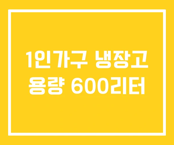 1인가구 냉장고 용량 600리터