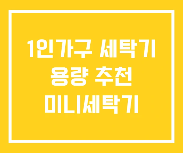 1인가구 세탁기 용량 추천 미니세탁기