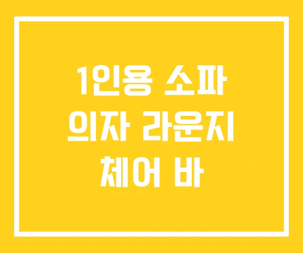 1인용 소파 의자 라운지 체어 바