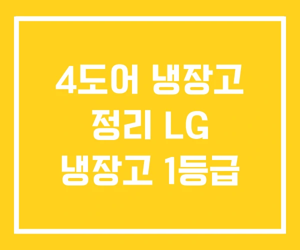 4도어 냉장고 정리 LG 냉장고 1등급