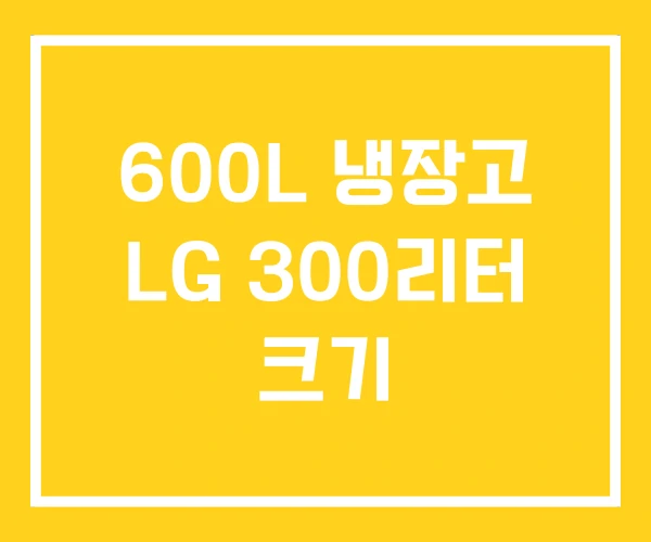 600L 냉장고 LG 300리터 크기
