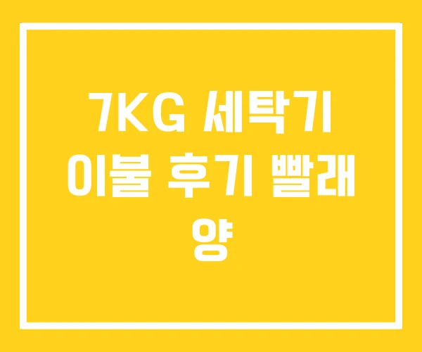 7KG 세탁기 이불 후기 빨래 양