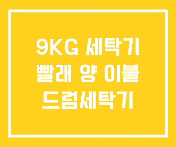 9KG 세탁기 빨래 양 이불 드럼세탁기