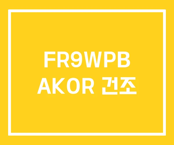 FR9WPB AKOR 건조 FR9WPB AKOR 건조
