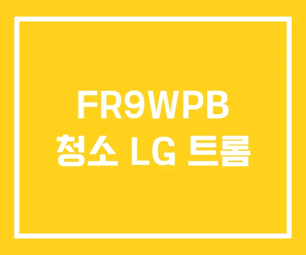 FR9WPB 청소 LG 트롬