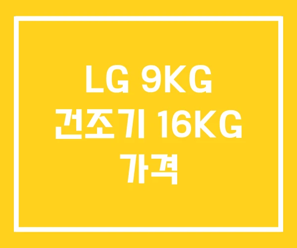 LG 9KG 건조기 16KG 가격