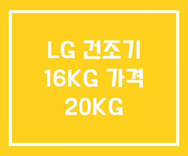 LG 건조기 16KG 가격 20KG