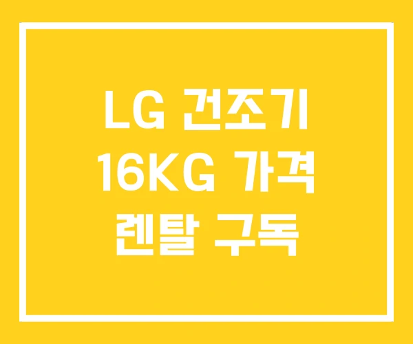 LG 건조기 16KG 가격 렌탈 구독