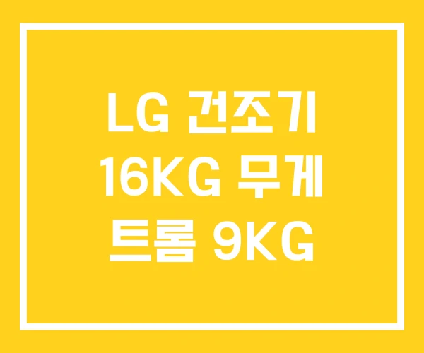 LG 건조기 16KG 무게 트롬 9KG