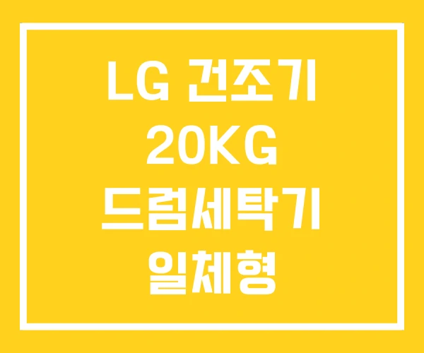 LG 건조기 20KG 드럼세탁기 일체형