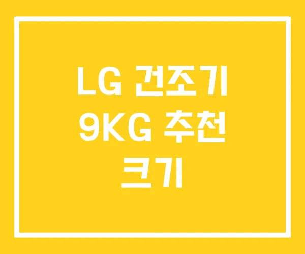 LG 건조기 9KG 추천 크기
