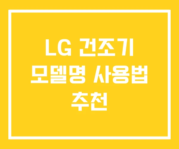 LG 건조기 모델명 사용법 추천 LG 건조기 모델명 사용법 추천