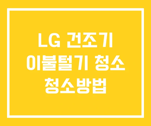 LG 건조기 이불털기 청소 청소방법