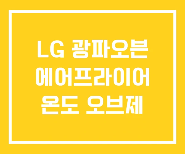 LG 광파오븐 에어프라이어 온도 오브제 LG 광파오븐 에어프라이어 온도 오브제