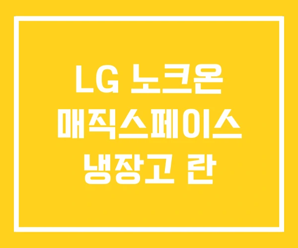 LG 노크온 매직스페이스 냉장고 란