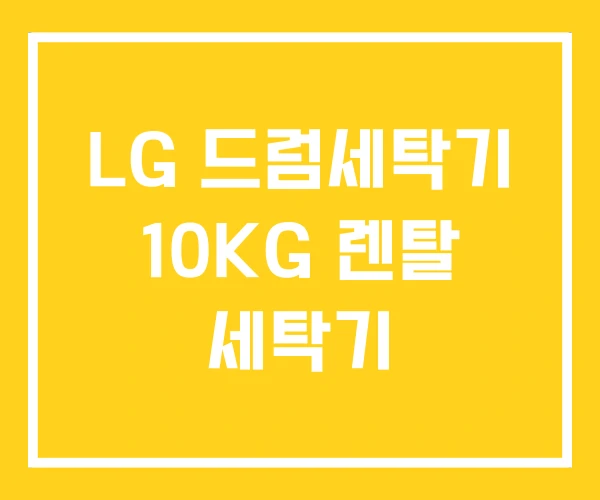 LG 드럼세탁기 10KG 렌탈 세탁기