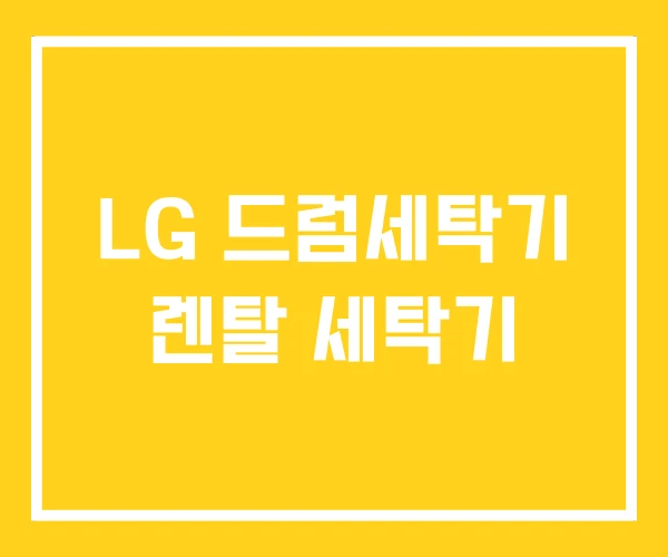 LG 드럼세탁기 렌탈 세탁기