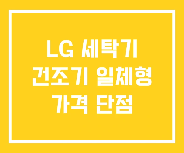 LG 세탁기 건조기 일체형 가격 단점 LG 세탁기 건조기 일체형 가격 단점