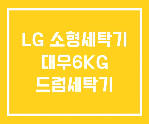 LG 소형세탁기 대우6KG 드럼세탁기
