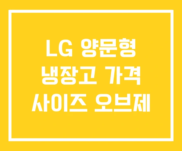 LG 양문형 냉장고 가격 사이즈 오브제