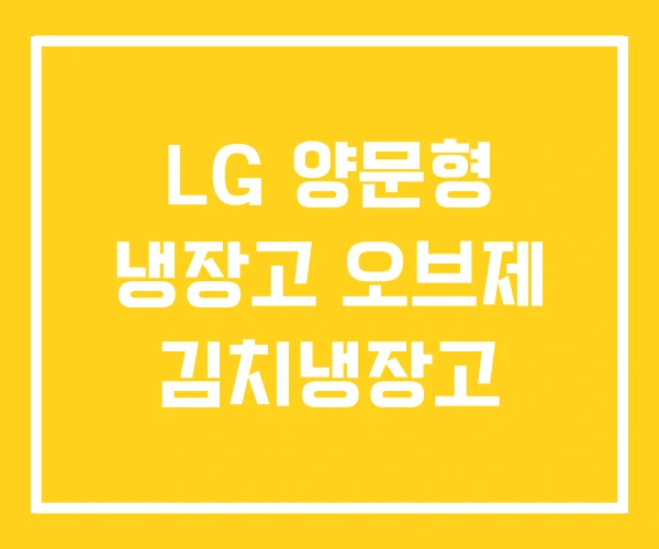 LG 양문형 냉장고 오브제 김치냉장고