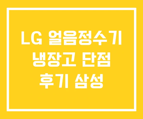 LG 얼음정수기 냉장고 단점 후기 삼성 LG 얼음정수기 냉장고 단점 후기 삼성