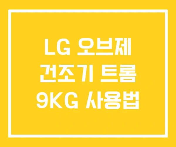 LG 오브제 건조기 트롬 9KG 사용법 LG 오브제 건조기 트롬 9KG 사용법