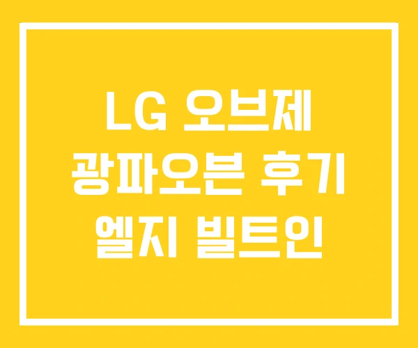 LG 오브제 광파오븐 후기 엘지 빌트인 LG 오브제 광파오븐 후기 엘지 빌트인