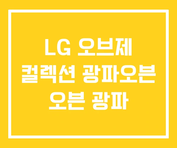 LG 오브제 컬렉션 광파오븐 오븐 광파 LG 오브제 컬렉션 광파오븐 오븐 광파