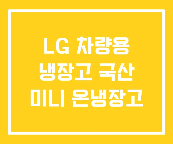 LG 차량용 냉장고 국산 미니 온냉장고