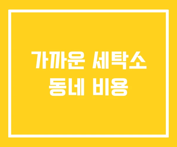 가까운 세탁소 동네 비용