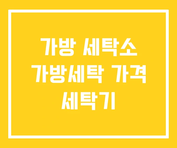 가방 세탁소 가방세탁 가격 세탁기