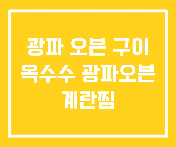 광파 오븐 구이 옥수수 광파오븐 계란찜