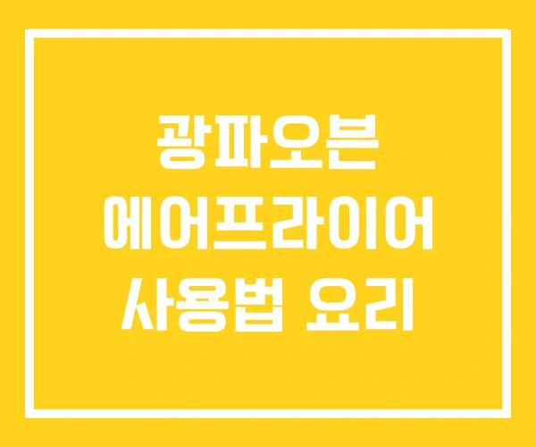 광파오븐 에어프라이어 사용법 요리 광파오븐 에어프라이어 사용법 요리