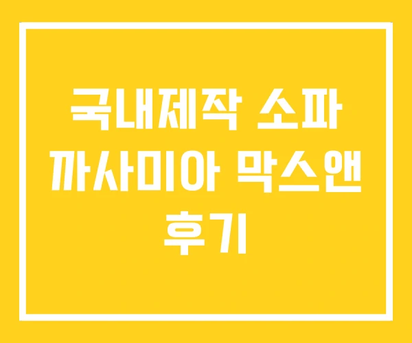 국내제작 소파 까사미아 막스앤 후기 국내제작 소파 까사미아 막스앤 후기