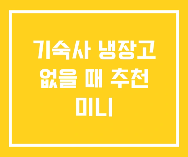 기숙사 냉장고 없을 때 추천 미니
