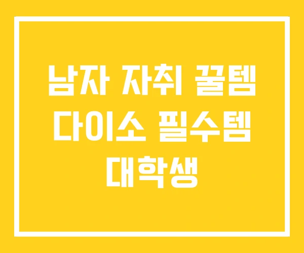 남자 자취 꿀템 다이소 필수템 대학생