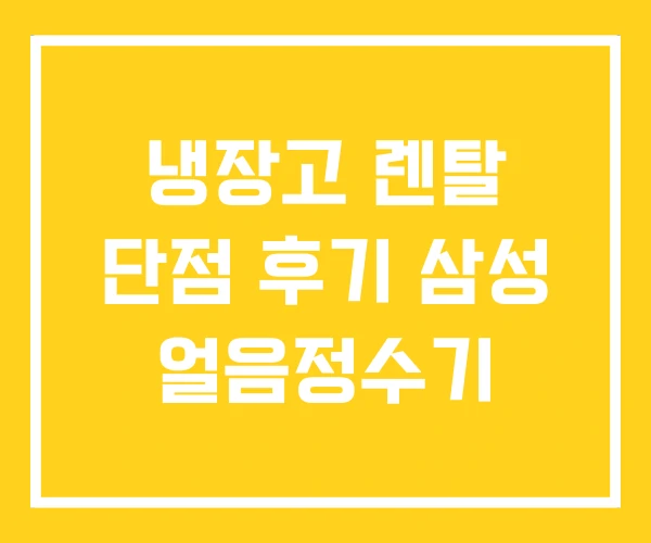 냉장고 렌탈 단점 후기 삼성 얼음정수기