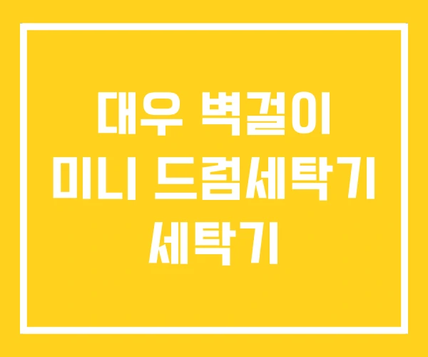 대우 벽걸이 미니 드럼세탁기 세탁기