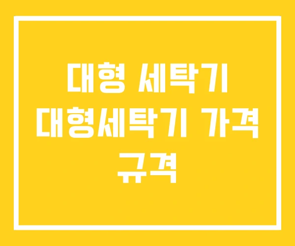 대형 세탁기 대형세탁기 가격 규격