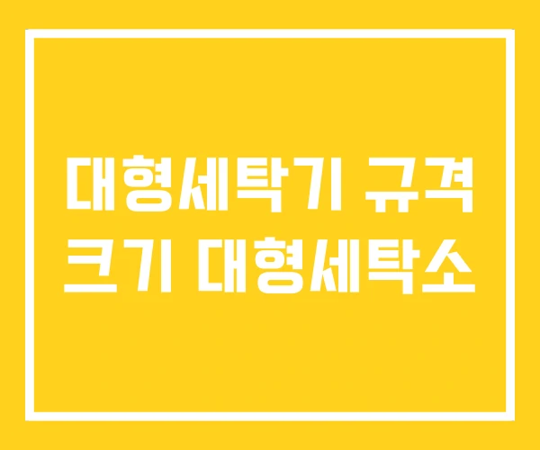 대형세탁기 규격 크기 대형세탁소