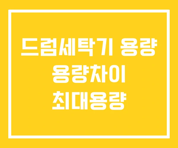 드럼세탁기 용량 용량차이 최대용량