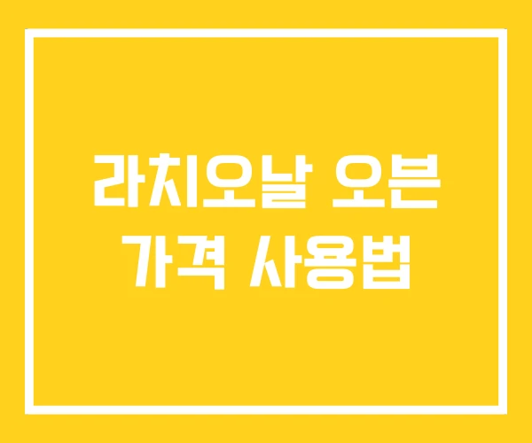 라치오날 오븐 가격 사용법