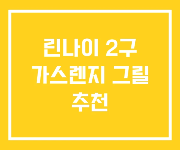 린나이 2구 가스렌지 그릴 추천 린나이 2구 가스렌지 그릴 추천