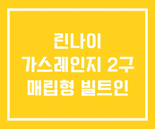 린나이 가스레인지 2구 매립형 빌트인