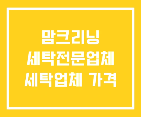 맘크리닝 세탁전문업체 세탁업체 가격