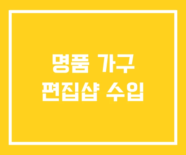 명품 가구 편집샵 수입 명품 가구 편집샵 수입