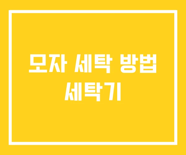 모자 세탁 방법 세탁기