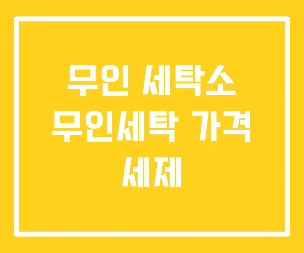 무인 세탁소 무인세탁 가격 세제